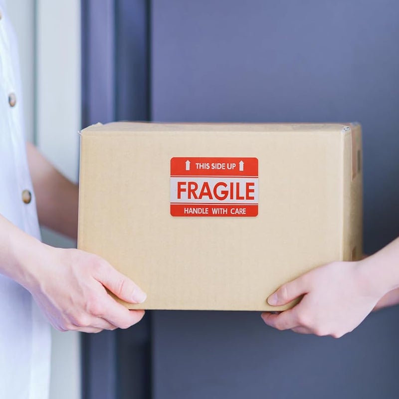GARVALON Red Fragile Shipping Labels 300pcs Roll High Adhesive for Moving Packaging - Image 5